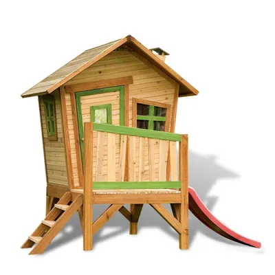 Image de AXI Maison de jeu en bois pour enfants avec toboggan Robin