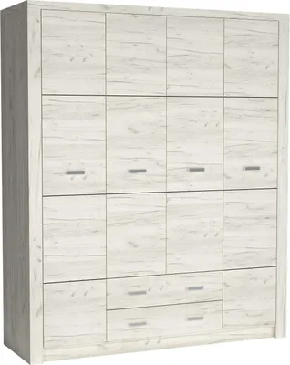 Produktbild von Masseno Drehtürenschrank ZERI 178/214/58 cm 4-türig Eiche Bianco