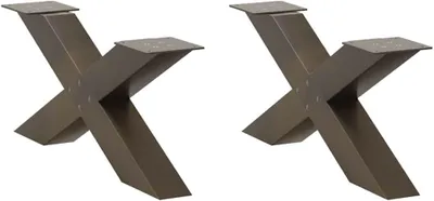 Produktbild von Tischbeine aus Stahl, X-förmig, 70 x (30–31) cm, 2 Stück