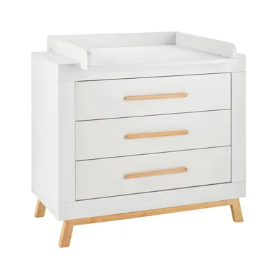 Produktbild von SCHARDT Miami White Wickelkommode, 3 Schübe, weiß/geölt