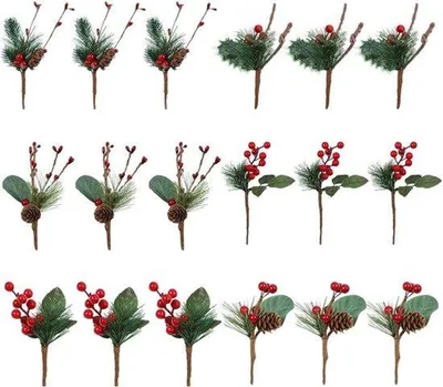 Produktbild von Kunstdennen mit Bäumen und Tannenäpfeln für Weihnachtsdekoration - Weihnachtsbaum, Weihnachtskranz, Schleife, Tischdekoration