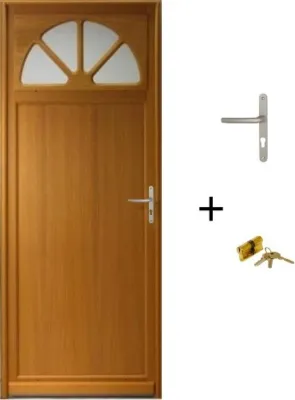 Image de Porte De Service Bois vitree Pixos (Pervenche), H200 x L80 p.Gauche + Poignee Et Barillet (ref 01245F924)