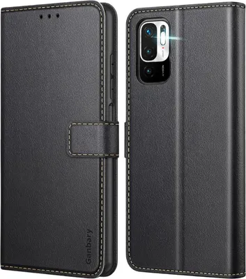 Image de Housse de protection avec rabat pour Redmi Note 10 5G Portefeuille en cuir noir