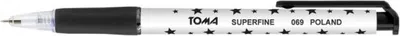 Image de Stylo à bille automatique noir avec étoiles 0,5 mm