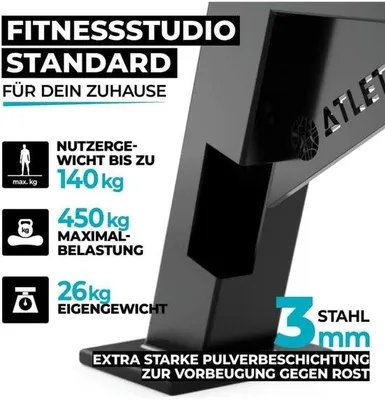 Productafbeelding van Halterbank voor Stabi Training met Rugleuning en 24 kg Nettogewicht
