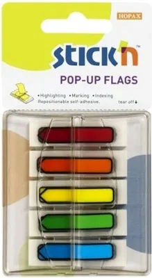 Produktbild von Samolepicí záložky Hopax  Z -  12 x 45 mm / 5 x 30 lístků / neonové šipky