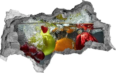 Produktbild von Selbstklebender Loch-3D-Aufkleber 95x73 cm Früchte und Gemüse