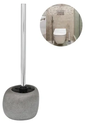 Image de Brosse WC avec support en résine grise