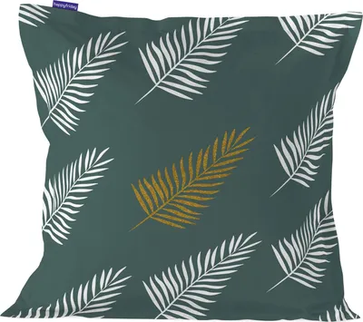 Image de HappyFriday housse de coussin Blanc Foliage couleur menthe 60 x 60 cm