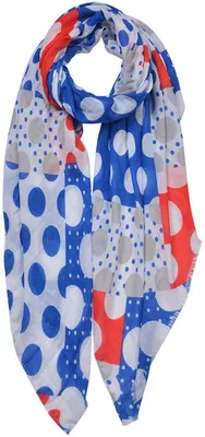 Zdjęcie produktu dla Juleeze JZSC0645, damski szalik z wzorem, kolor niebieski, wymiary 90x180 cm