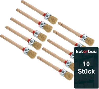 Produktbild von KOTARBAU® 10er Set Rundpinsel 35 mm Ringpinsel Lasurpinsel Lackierpinsel Malerpinsel Holzpinsel für Renovierungsarbeiten