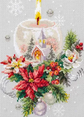 Productafbeelding van Stikset "Kerstkaars", Magic Needle, 16x23 cm