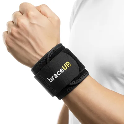 Obrázek produktu pro Bandáž zápěstí - Nastavitelná - Neopren - Jedna velikost 15 až 23 cm - Levá nebo pravá - Pro sport a každodenní použití