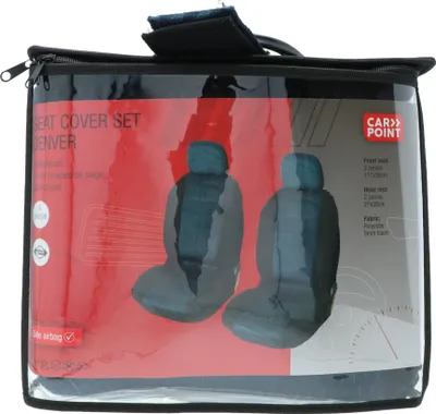 Produktbild von Carpoint Sitzbezug Vordersitz Denver 4 Teilig Schwarz/Blau