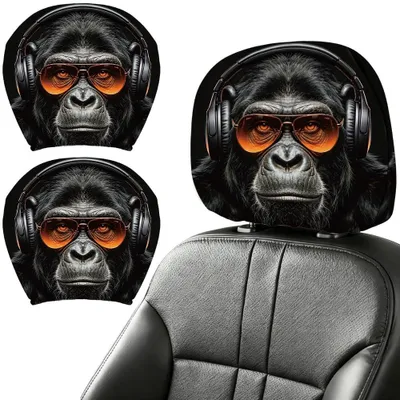 Immagine prodotto di Coprisedili per auto a forma di testa di gorilla, divertenti