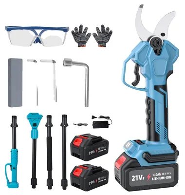 Obrázok produktu pre Elektrické nožnice na živé ploty, s nastaviteľnou dĺžkou, automatickým napínaním reťaze, s 2 batériami