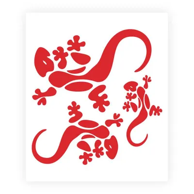 Produktbild von Sticker Aufkleber Gecko Rot 14 x 16 cm