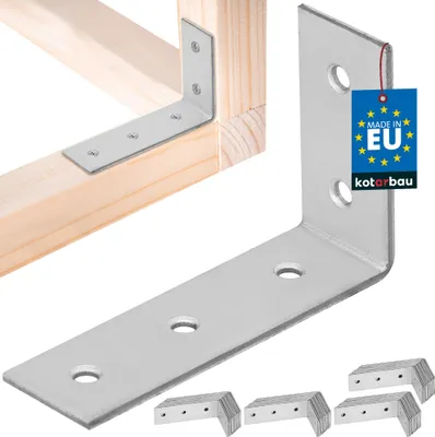 Obrázek produktu pro KOTARBAU® Sada 50 úhelníků pro vysokou zátěž 50 x 80 x 25 mm z pozinkované oceli Úhelníky Stabilní Odolné spojovací prvky nosníků Stříbrná barva