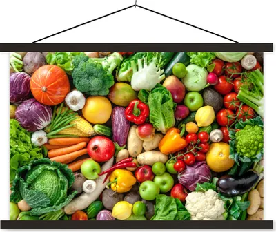 Produktbild von MuchoWow® Textilposter Obst - Gemüse - Apfel 120x80 cm mit schwarzem Rahmen - Wanddeko