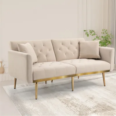 Produktbild von 3-Sitzer-sofa umwandelbar in ein 3-fach verstellbares Schlafsofa,für mehrere Szenarien im Wohnzimmer, Schlafzimmer