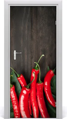 Produktbild von Tulup Türaufkleber 85x205 cm Dekorative Aufkleber Selbstklebend Wasserdichte Tapete Abnehmbar Schlafzimmer Wohnzimmer Wohnkultur - Chilischoten