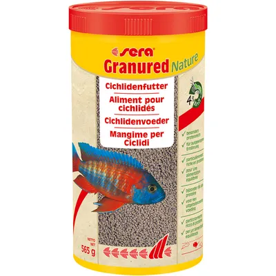 Produktbild von Cichlidenfutter sera Granugreen Nature 1.000 ml Buntbarsch Hauptfutter für kleinere carnivore Cichliden