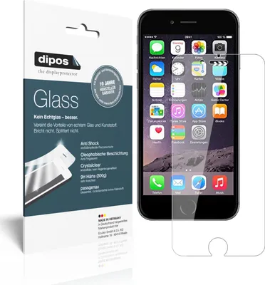 Produktbild von 2x Schutzfolie für Apple iPhone 6 / 6S / 7 - Anti-Shock 9H Folie dipos Glass Kunststoffglas