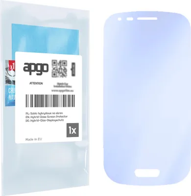 Produktbild von apgo Displayschutzglas für Samsung Galaxy S3 mini i8190 Bildschirmschutz, 9H Hybrid Schutzglas mit Keramikbeschichtung [Glänzend, Full Glue]