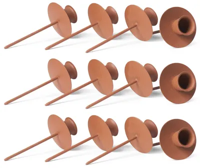 Productafbeelding van Novaliv 12x stabiele kaarsenhouder voor adventskrans, ROST, met schotel, kaarsenklem, kaarsenhouder voor kransen, metalen kaarsenhouder, kaarsensteun, kaarsenschotel om in te steken, rond, adventskrans kaarsenhouder, tafeldecoratie