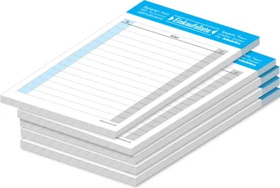 Produktbild von PRICARO Einkaufsliste "Typo", blau, A6, 5 Stück