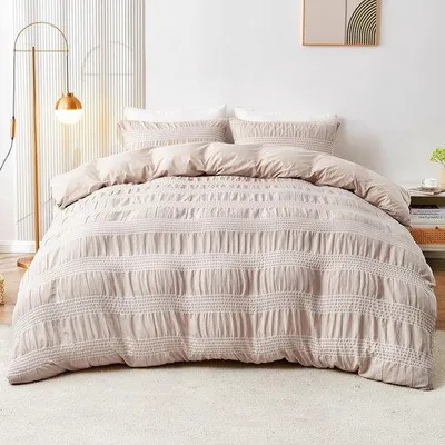 Obrázek produktu pro Sada 3 povlaků na polštáře, khaki, mikrovlákno, 220 x 240 cm, 2 povlaky na polštáře 50 x 75 cm, jemné, pohodlné, bez žmolků