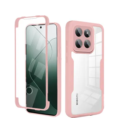 Produktbild von 360° Grad Hülle Xiaomi 14 Pro Handyhülle vollschutz Integriertem Displayschutz Rosa