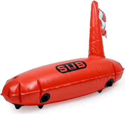 Produktbild von Signalboje für Taucher, rot, mit Taucherflagge, aufblasbar, Torpedoform