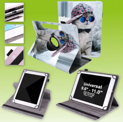 Produktbild von Für Samsung Galaxy Tab A7 T500 2020 360 Grad Motiv 9 Tablet Tasche Kunst Leder