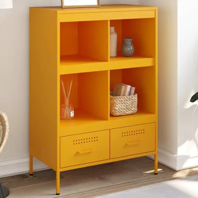 Immagine prodotto di vidaXL Credenza giallo senape 68x39x101,5 cm acciaio