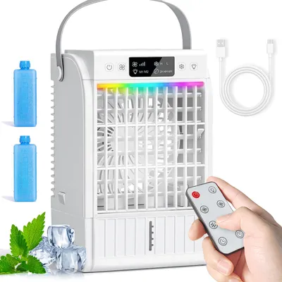 Zdjęcie produktu dla Przenośny klimatyzator mobilny - pojemność zbiornika na wodę: 1500 ml - 4 tryby pracy - przenośny