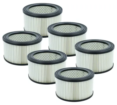 Produktbild von vhbw 6 Faltenfilter kompatibel mit Camry 7030 Aschesauger - Patronenfilter Schwarz Weiß Abwaschbar