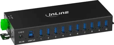 Produktbild von InLine 35396C, USB 3.2 Gen 1 (3.1 Gen 1) Type-B, USB 3.2 Gen 1 (3.1 Gen 1) Type-A, 5000 Mbit/s, Schwarz, Aluminium, Gleichstrom