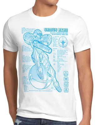 Produktbild von A.N.T. Samus Blaupause Herren T-Shirt nerd gamer snes switch