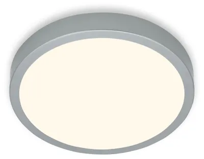 Produktbild von Briloner Leuchten Deckenlampe LED, Deckenleuchte, warmweißes Licht, Aufbaulampe, Aufbauleuchte, Silberfarbig, Ø380x50 mm