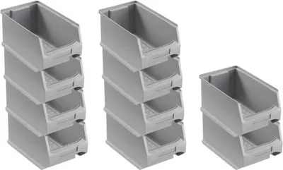 Produktbild von SparSet 10x Graue Sichtlagerbox 3.0 | HxBxT 12,5x14,5x23,5cm | 2,8 Liter | Sichtlagerbehälter, Sichtlagerkasten, Sichtlagerkastensortiment, Sortierbehälter