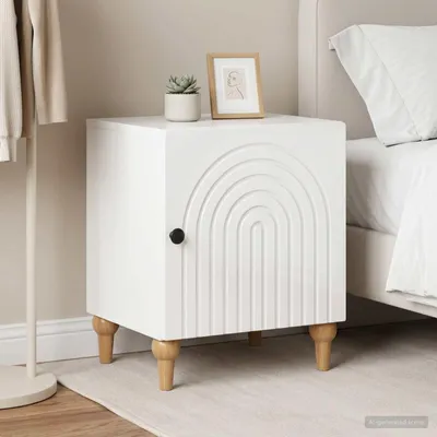 Immagine prodotto di Maison Exclusive - Comodini, set di 2 pezzi, bianco lucido, 43 x 34,5 x 50 cm