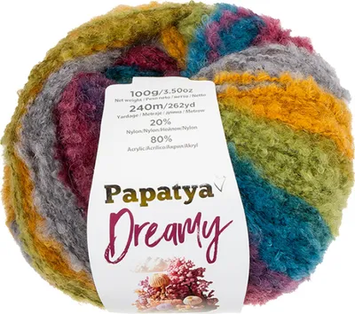 Obrázek produktu pro Příze PAPATYA DREAMY - 100g / 240 m - Modrá,Zelená,Hořčicová