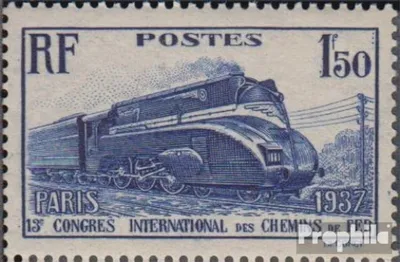 Produktbild von Briefmarken Frankreich 1937 Mi 346 mit Falz Eisenbahnkongreß