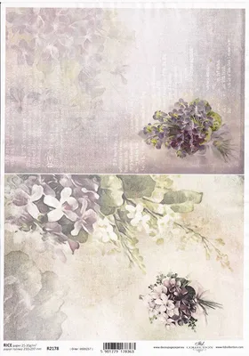 Zdjęcie produktu dla Papier ryżowy do decoupage A4 ITD-R2178 kwiaty, fiołki, bukieciki