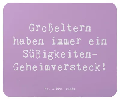 Produktbild von Mr. & Mrs. Panda Mauspad Spruch Großeltern Süßigkeiten - Lavendeltraum - Geschenk, Geheimversteck, Enkelkinder, Liebe, Mousepad, Familie, Generationen, mousematte, pc