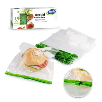 Produktbild von Torebki Śniadaniowe Z Suwakiem 1,5L 16Szt.