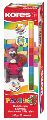 Obrázok produktu pre Kores 34010, Modelárska hlina, Rôzne farby, Detské, 10 kusov, 10 farba/farieb, Chlapec / dievča