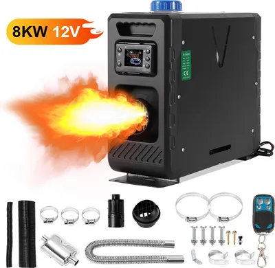 Immagine prodotto di Bettizia 8KW riscaldatore di parcheggio diesel All-in-One 5L, auto start/stop, bluetooth/telecomando/LCD, 12V/24V/220-240V, nero