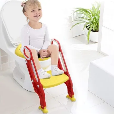 Produktbild von Famanu Toilettentrainer für Kinder mit Leiter - Rot